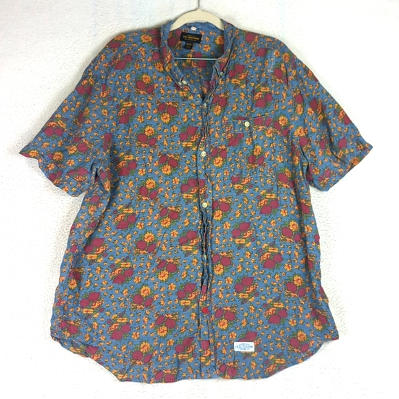 cpo provisions Other - Floral Casual Button Down Shirt - Blue and Red